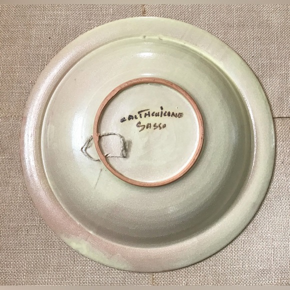 Vintage Sasso Italian Pottery Bowl Fish Image Southwestern Boho Coastal Cowgirl - Picture 4 of 5